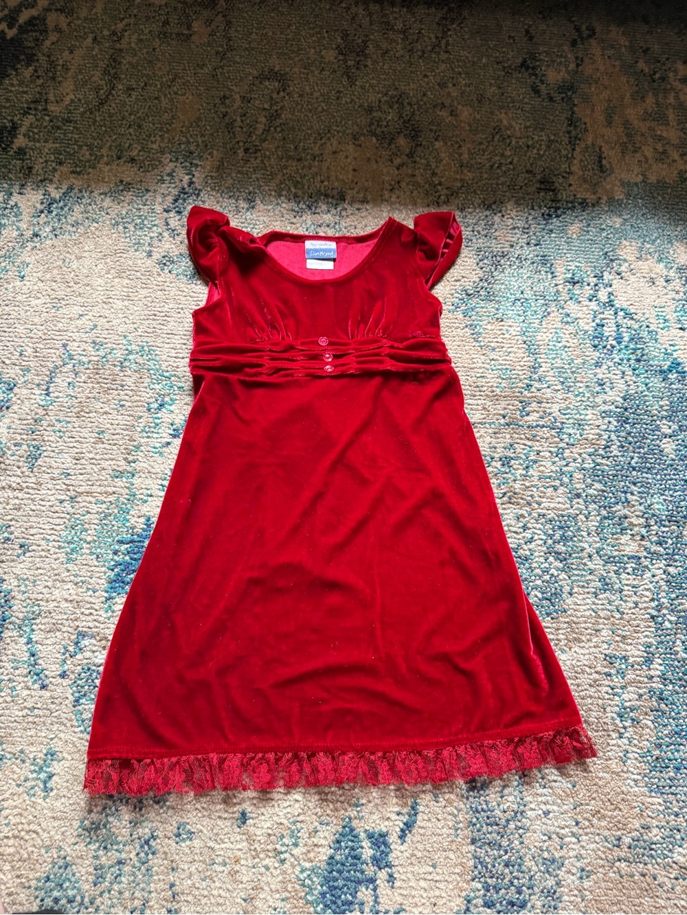 Red Velvet Girls' Formal Dress - Classic Holiday Style